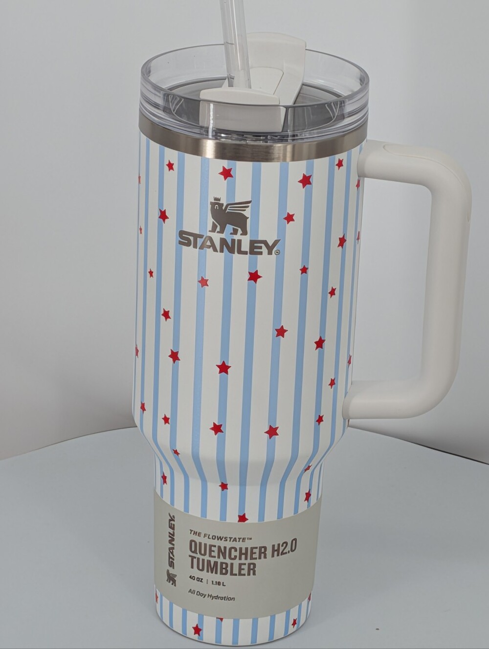 Share Stanley 40 oz Stainless Steel H2.0 FlowState Quencher Tumbler Blue Starry
